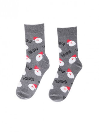 Vianočné ponožky hohoho v sivej farbe WOLA