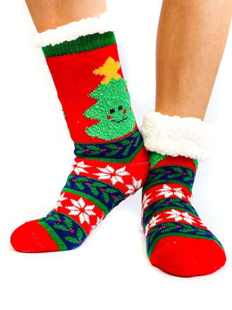 Vianočné ponožky STROMČEK L26002 červené