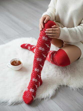 Červené dámske nadkolienky so vzorom RED so šnúrkou