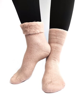 Dámske vlnené ponožky staro-ružové 