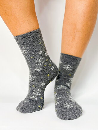 Dámske ponožky s vločkami sivé 