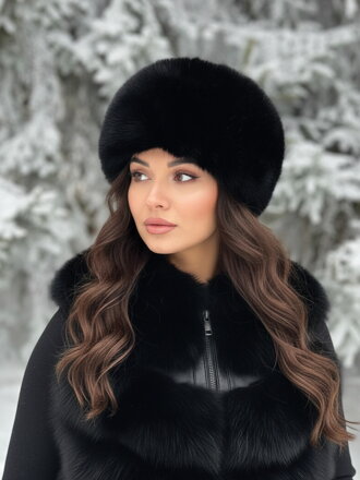 Čiapka z umelej kožušiny LUXURY čierna 
