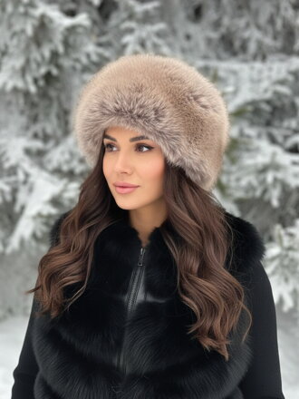 Dámska čiapka v slabo-hnedej farbe LUXURY