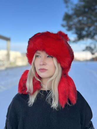 Dámska hrejivá baranica IDA v červenej farbe 