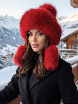 Dámska hrejivá baranica IDA v červenej farbe 