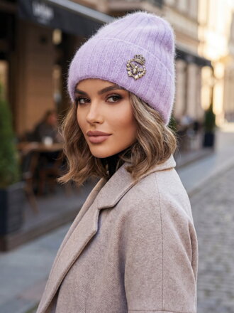 Dámska alpaková fialová čiapka LORETTA 