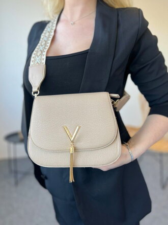 Hnedá dámska kožená crossbody kabelka 