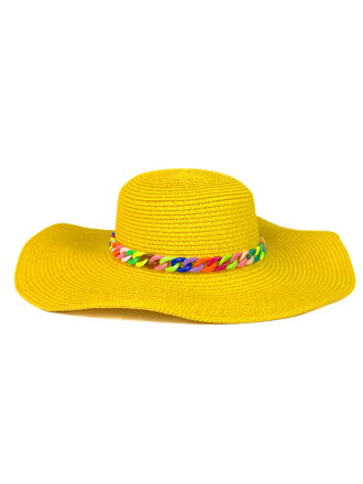 Štýlový slamený klobúk v žltej farbe B-50 