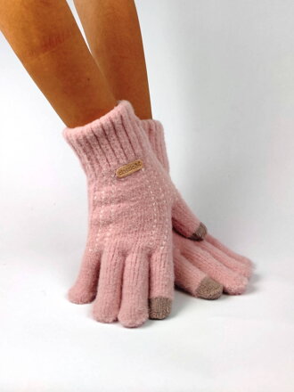 Prstové rukavice vhodné pro dotykové displeje růžová