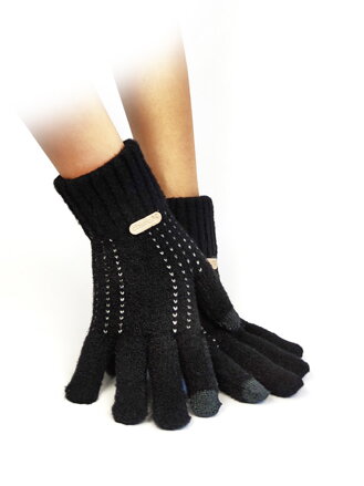 Prstové rukavice vhodné pro dotykové displeje černé