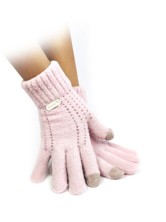 Prstové rukavice vhodné pro dotykové displeje růžová pink