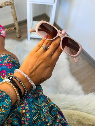 Luxusné dámske slnečné okuliare v ružovej farbe