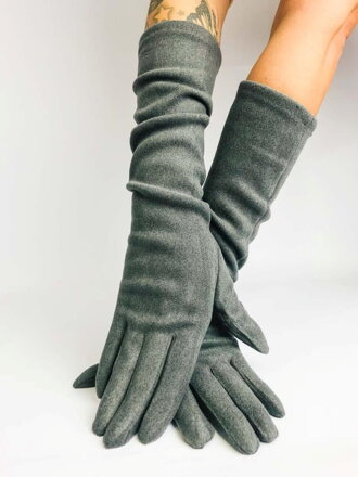 Dámské dlouhé rukavice v tmavě šedé barvě