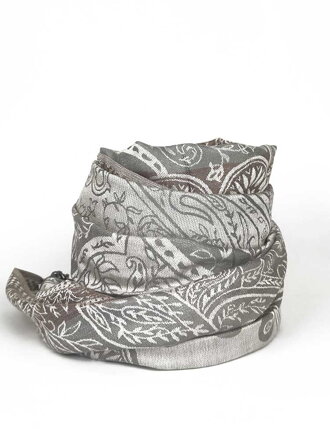Luxusní šátek z pašmínu stříbrný
