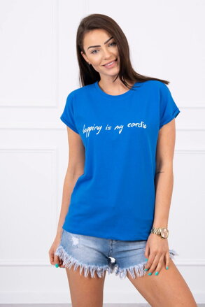 Dámske tričko s nápisom 65297 modré 