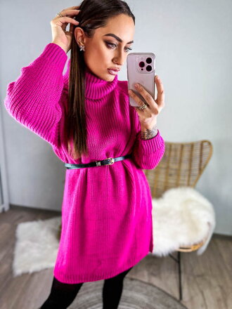 Dámsky štýlový pletený sveter v ružovej farbe