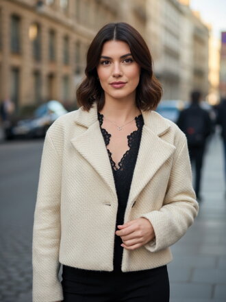 Béžový krátky kabát 