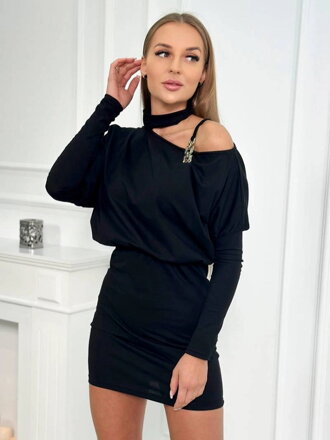 Luxusní dámské mini šaty 9424 černá barva 