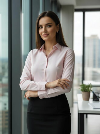 Dámska košeľa VSB biznis pudrovo ružová