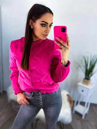 Prechodná bomber bunda v ružovej farbe