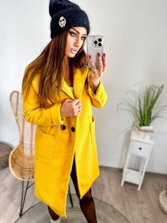 Dámsky žltý mäkký kabát 
