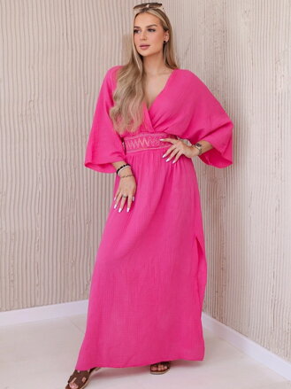 Mušelínové šaty fuksia ART88529