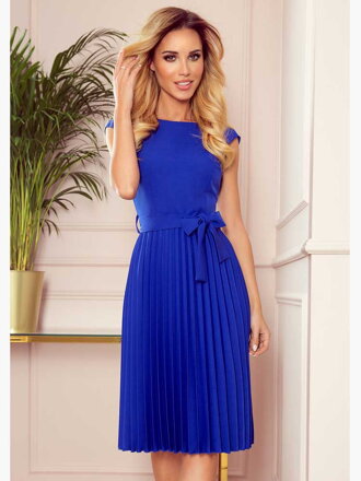 Dámske šaty s plisovanou sukňou 311-1 modré
