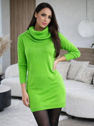 Pohodlné dámske hráškovo-zelené šaty