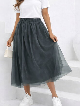 Luxusná dámska tylová sukňa sivej farby