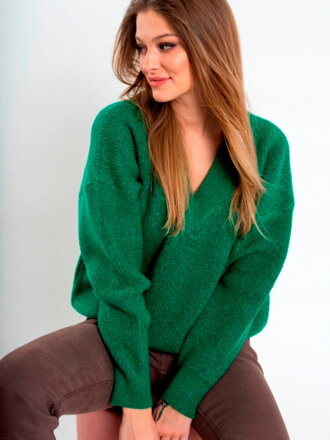 Zelený oversize predĺžený sveter ORION 