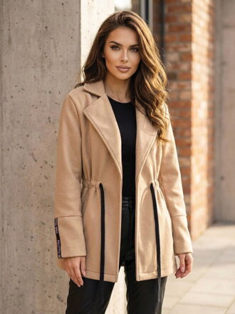 Teplý dámsky kabát VSB ESTER v béžovej farbe