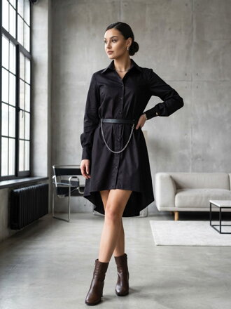 Štýlové košeľové šaty VSB GRÉTTA v čiernej farbe 