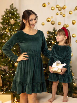 Mama a dcéra šaty VSB VELVET SMARAGD