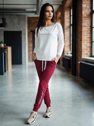 Dámska tepláková súprava VSB11 bordo + cream
