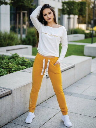 Dámska tepláková súprava VSB11 horčicová + cream