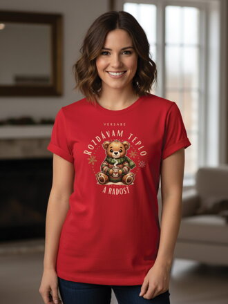 Krásne VSB Vianočné tričko v červenej farbe