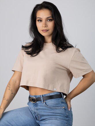 Oversize croptop VSB LILLY v béžovej farbe