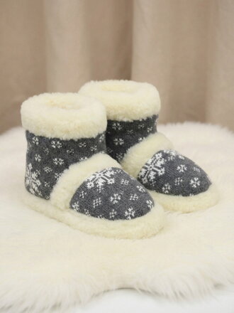 TV papuče s ovčou vlnou model 48 sivé vysoké