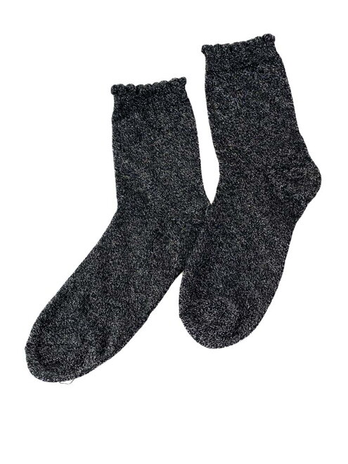 Dámske trblietavé ponožky čierno-strieborné 