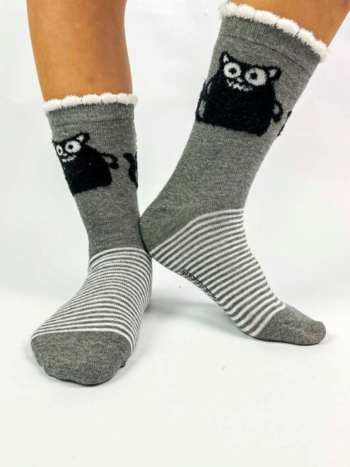 Veselé detské ponožky v sivej farbe