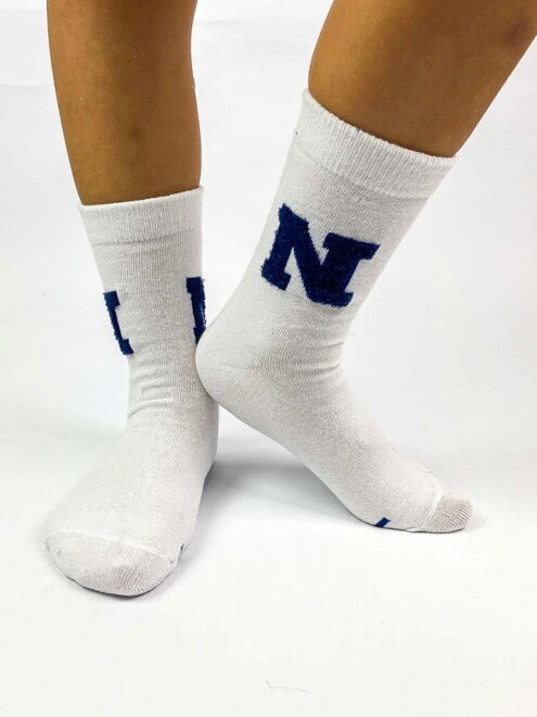 Detské biele ponožky s písmenom N