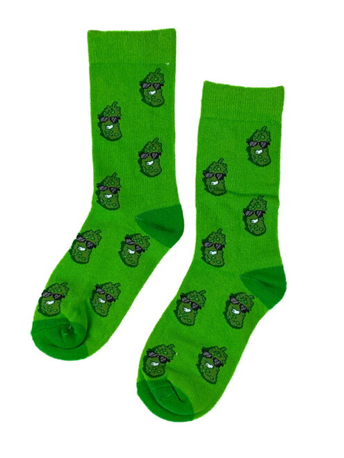 Štýlové detské ponožky v zelenej farbe s uhorkou