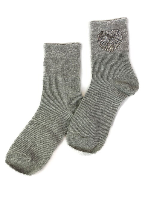 Dievčenské ponožky so srdiečkom sivé
