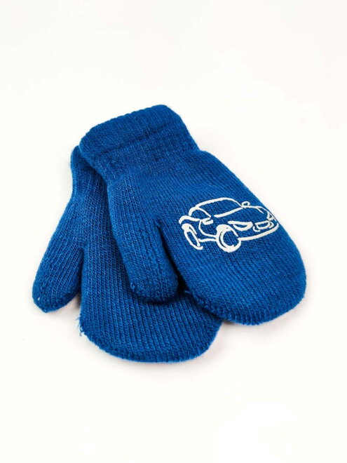 Chlapčenské rukavice AUTO v modrej farbe