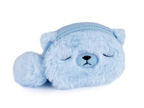 Detská kožušinová peňaženka medvedík 810021 modrá