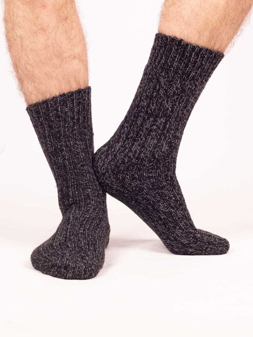 Pánske termo ponožky alpaka čierny melír 