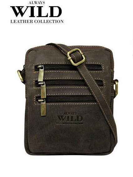  Pánska kožená CROSSBODY taška 250-MH BROWN