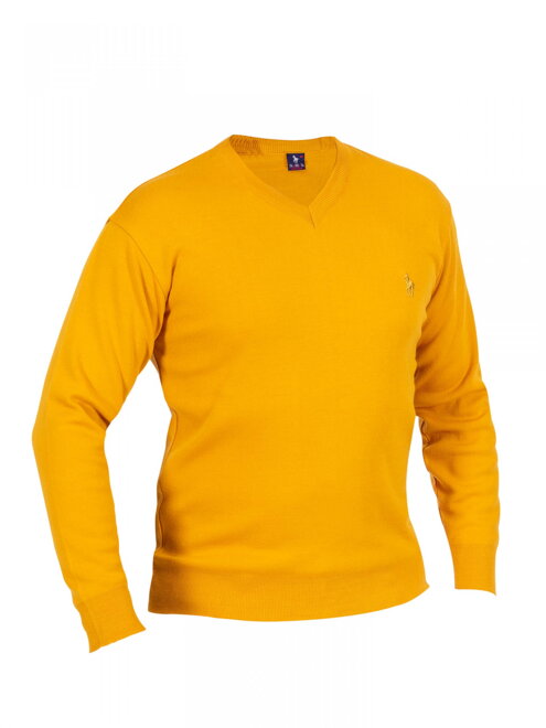 Pánsky sveter v horčicovej farbe 