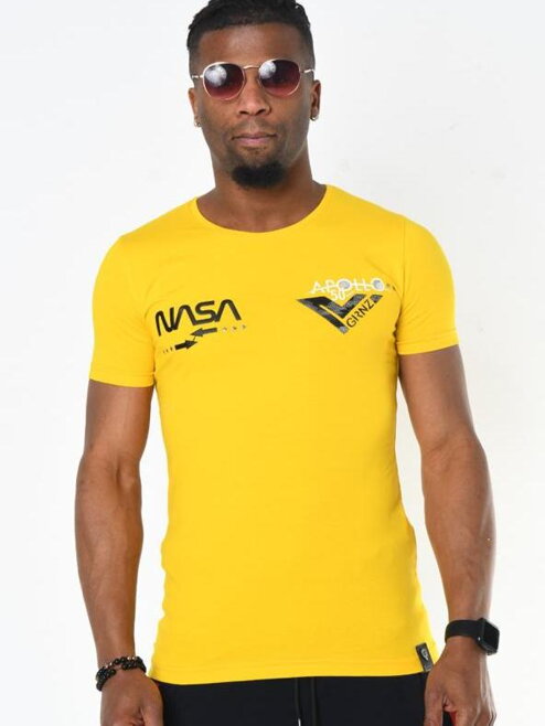 Pánske tričko krátky rukáv NASA žlté