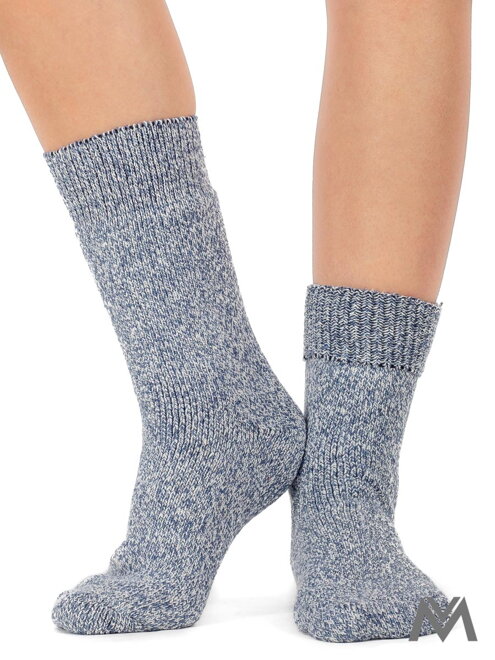 Dámske THERMO vlnené ponožky modro biele